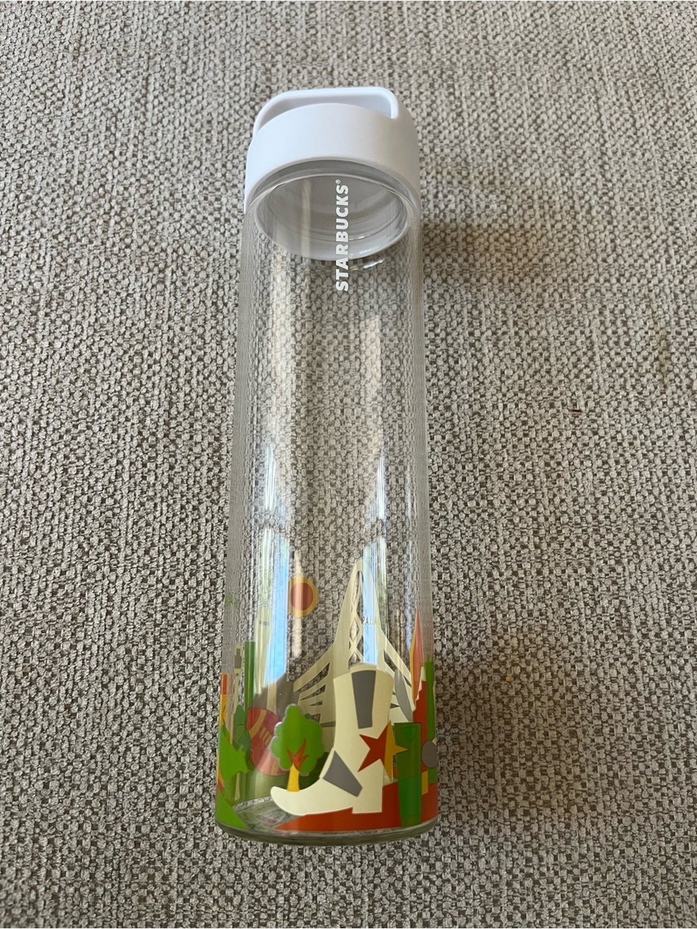 Starbucks‎ Dallas TX State Glass Water Bottle You Are Here Collection 18.5 Oz